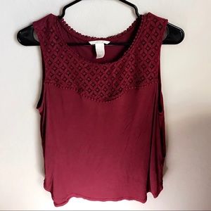 H&M Red Lacey tank top
